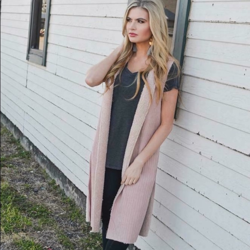 Blush Long Vest